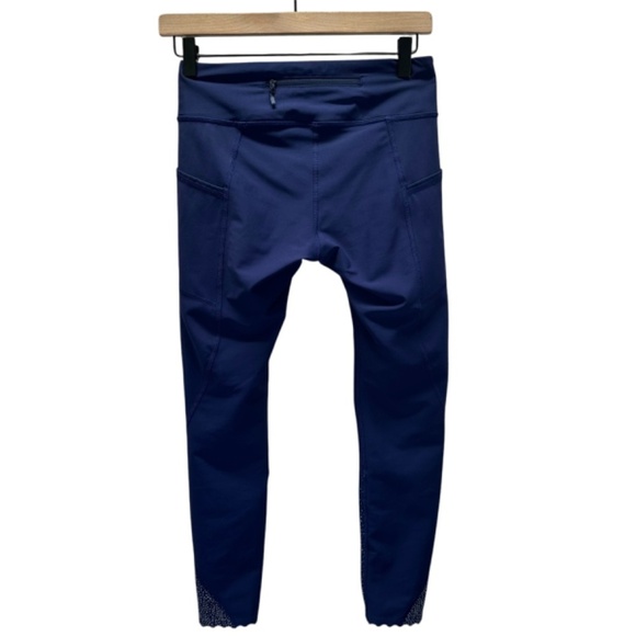 Lululemon Tight Stuff Tight II Crop Leggings Luxtreme Scallop Hem - Blue Size 6 - Picture 3 of 16